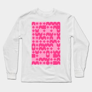 Girly Pinkish Geometric Pattern - Flowers & Stars #10 Long Sleeve T-Shirt